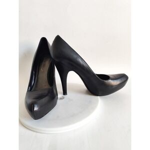 Bcbgeneration Pumps  Heels 7.5 Black Leather Platform Stiletto Pointy Toe Sexy